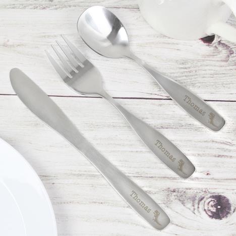 Personalised Dinosaur 3 Piece Cutlery Set Extra Image 2